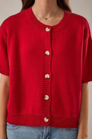 Short Sleeve Sweater Cardigan