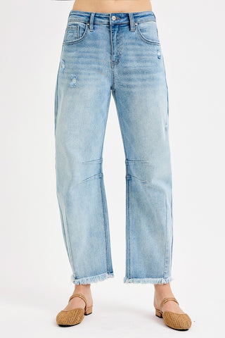Slouchy Crop Barrel Jeans