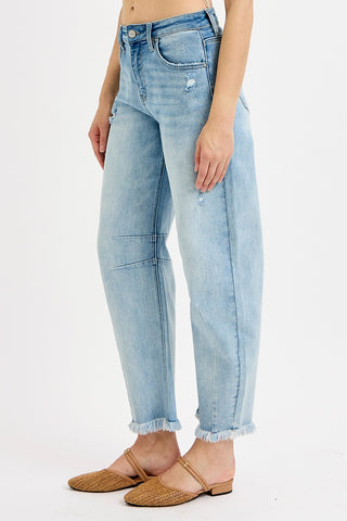 Slouchy Crop Barrel Jeans