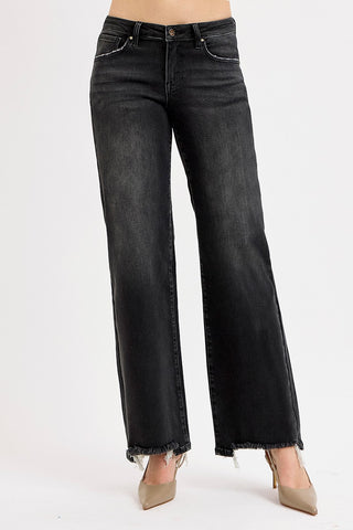 Risen Low Rise Wide Leg Jeans