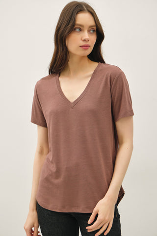 Linen V-Neck SS T-Shirt