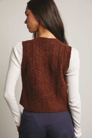 Cable Knit Bow Tie Sweater Vest
