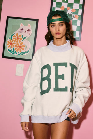 Gym & Bed Print Rev Mock Neck Sweatshirt