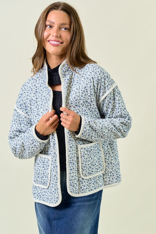 Cotton Floral LS Padded Coat