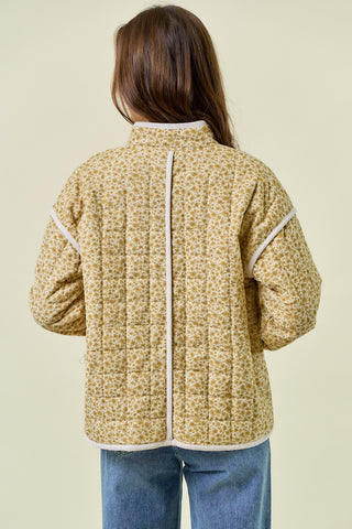 Cotton Floral LS Padded Coat