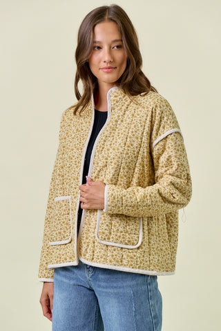 Cotton Floral LS Padded Coat