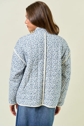 Cotton Floral LS Padded Coat