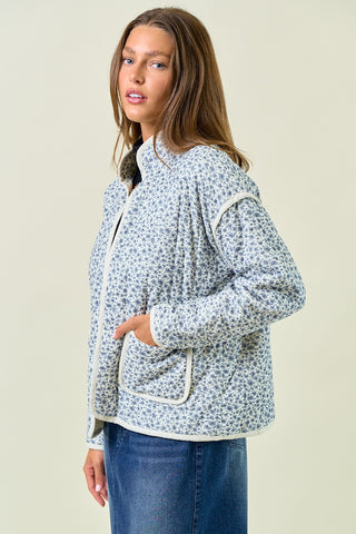 Cotton Floral LS Padded Coat