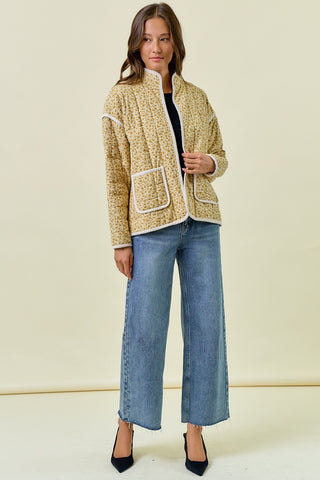 Cotton Floral LS Padded Coat
