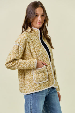 Cotton Floral LS Padded Coat