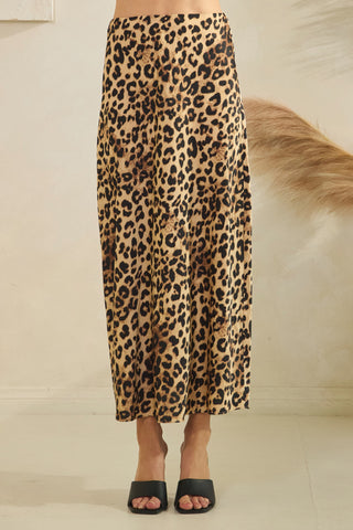 The Lovely Leopard Satin Skirt