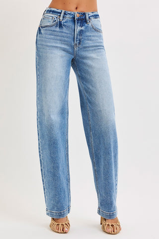 Risen High Rise Wide Baggy Jeans