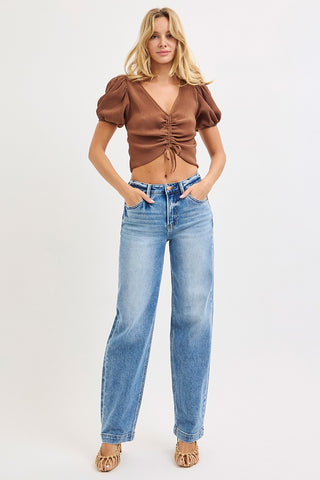 Risen High Rise Wide Baggy Jeans