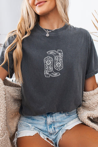 Western Floral Cowboy Boots Tee.