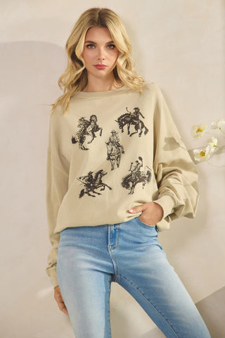 Five Cowboys Graphic Sweatshirt