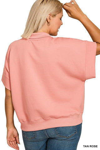 Curvy Scuba High Neck Half Zip Top