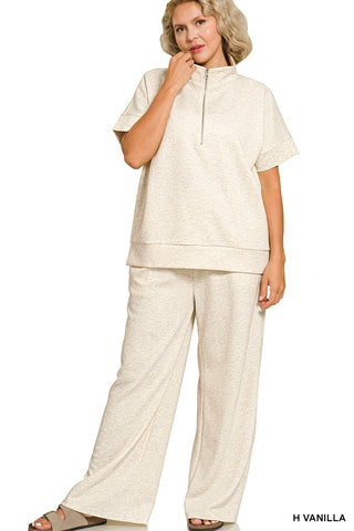 Curvy Scuba Half Zip Top & Pants Set