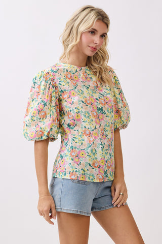 Floral Puff Sleeve Spring blouse, view 2