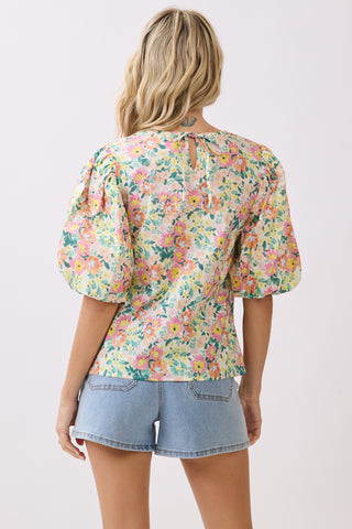 Floral Puff Sleeve Spring blouse, view 4