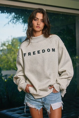 'Freedom/Legacy' Reversible Lettering Sweatshirt