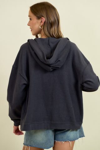 Reverse Stitch & Raw Edge Hoodie