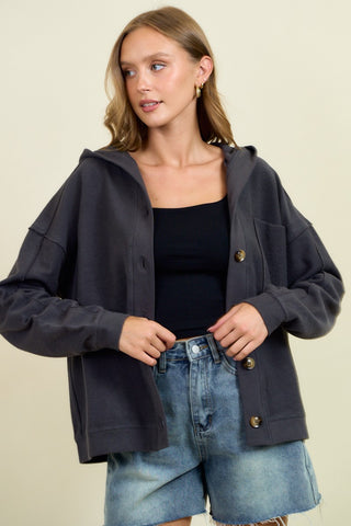 Reverse Stitch & Raw Edge Hoodie