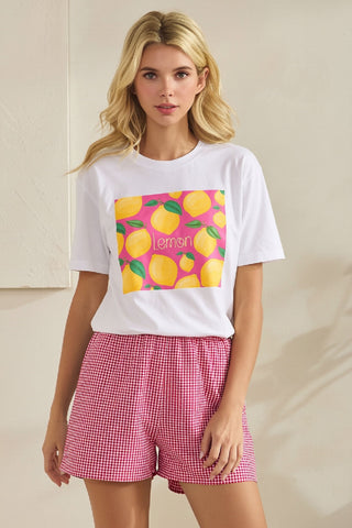 Gingham Elastic Waist Shorts