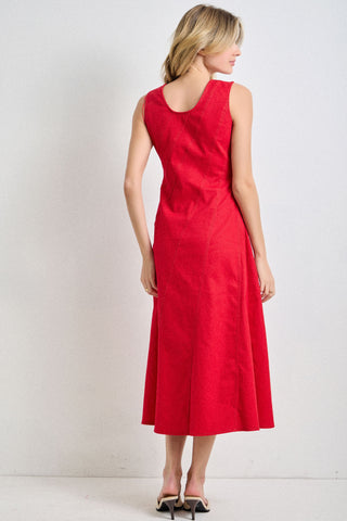 Asymmetric Seam Midi Dress
