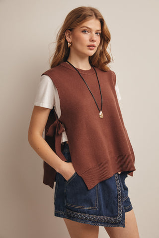 Sassy Side Tie Knit Vest