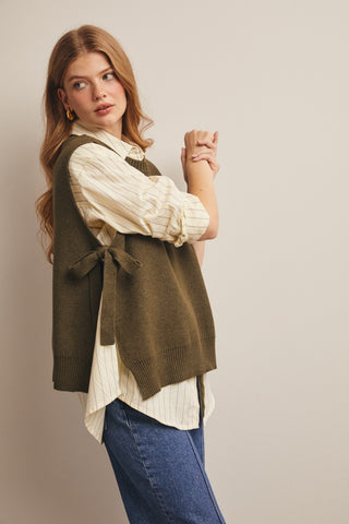 Sassy Side Tie Knit Vest