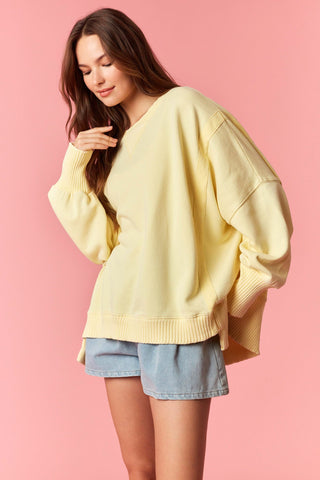 Mineral Washed Hi-Low Oversize Sweatshir