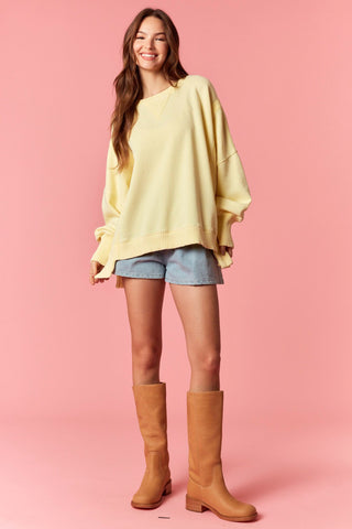 Mineral Washed Hi-Low Oversize Sweatshir