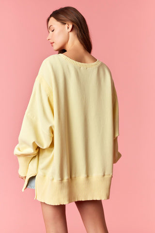 Mineral Washed Hi-Low Oversize Sweatshir