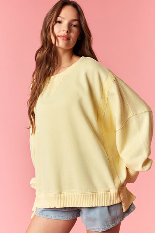 Mineral Washed Hi-Low Oversize Sweatshir