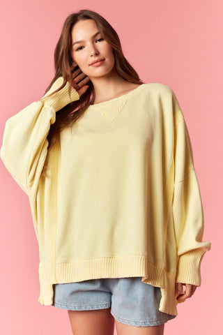 Mineral Washed Hi-Low Oversize Sweatshir