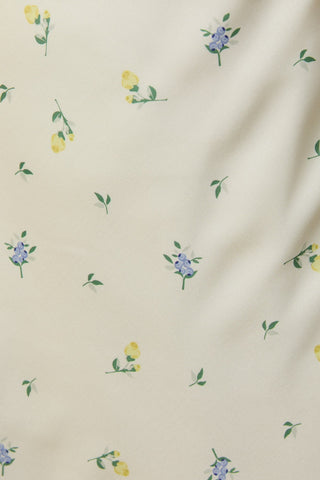 Front Tie Lace Trim Ditsy Dress