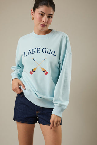 Lake Girl Graphic Embroidered Sweatshirt