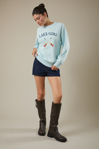 Lake Girl Graphic Embroidered Sweatshirt