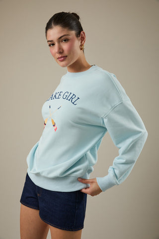 Lake Girl Graphic Embroidered Sweatshirt