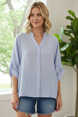 Yarn Dyed Linen Like Shirt, view 3