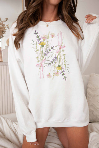 Spring Wildflowers Graphic Sweatshirt