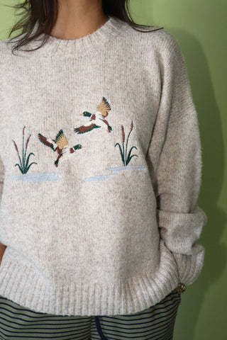 Embroidered Duck Knit Sweater, view 2