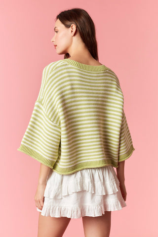 Thin Stripe Curly Edge Cardigan