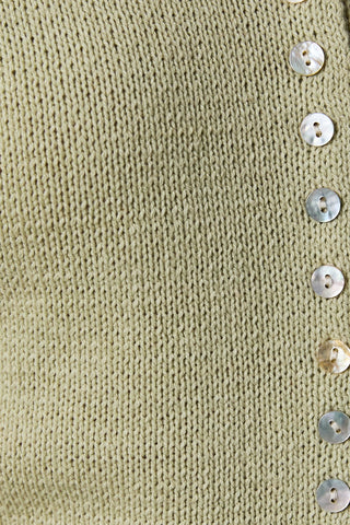 Cap Sleeve Button Down Sweater Top