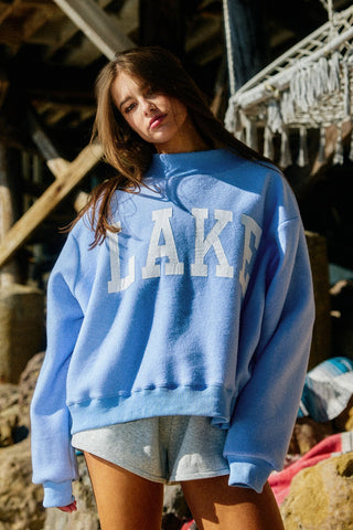'Beach & Lake' Reversible Crop Sweatshirt