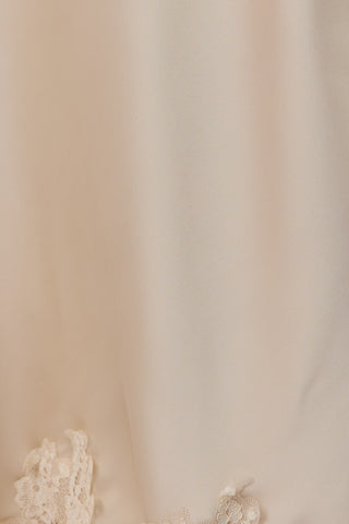 Lace Applique Satin Bias Midi Skirt