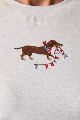 USA Dog Embroidered Baby Tee