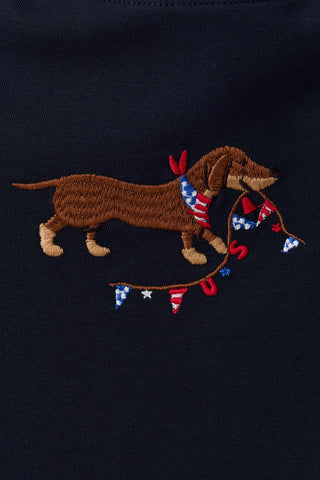 USA Dog Embroidered Baby Tee