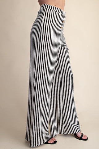 Knit Stripes Sleeveless Vest Pant Set