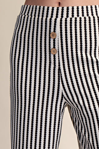 Knit Stripes Sleeveless Vest Pant Set